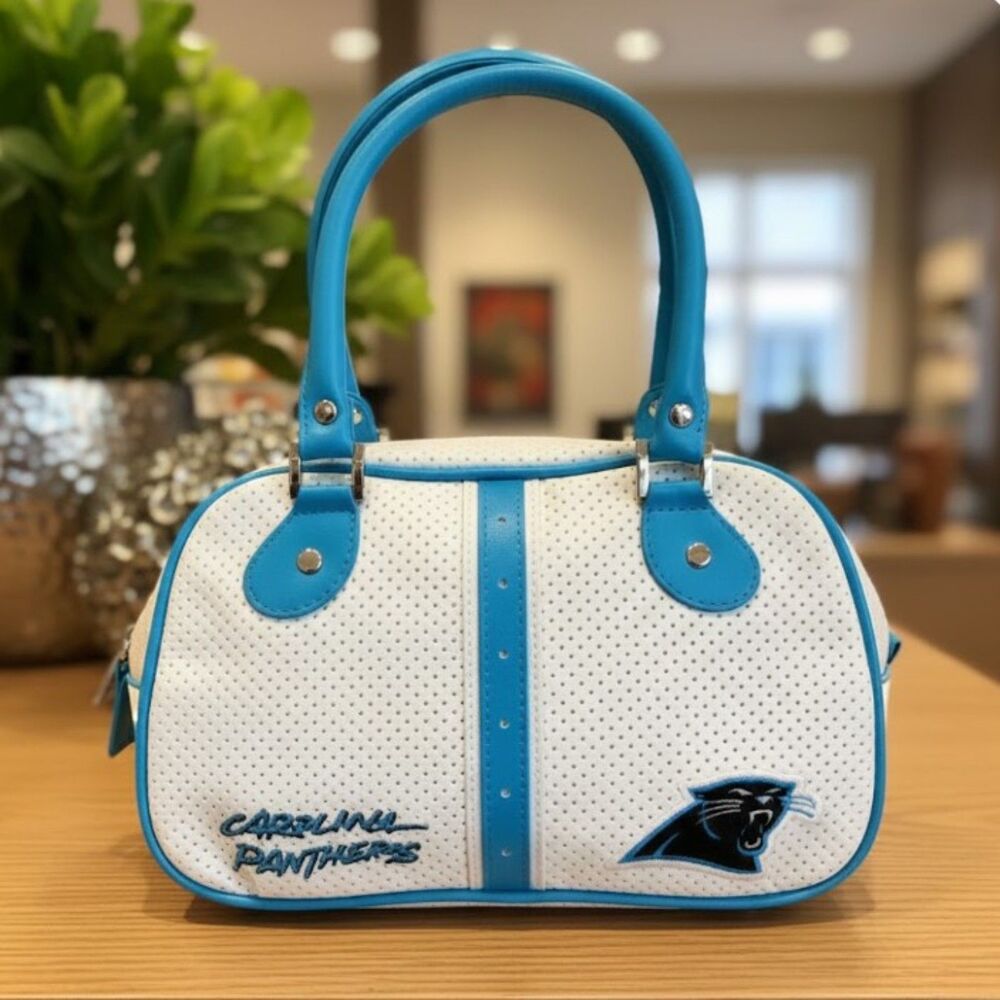 Carolina Panthers Satchel NFL Blue White Bowler Bag Purse Hand Bag